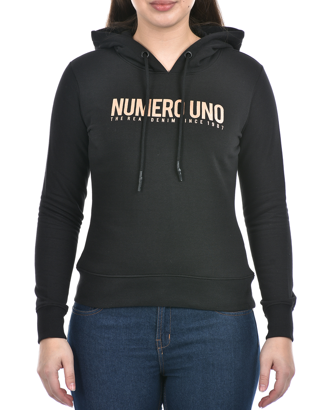 Numero Uno Women Abstract Black Sweat Shirt